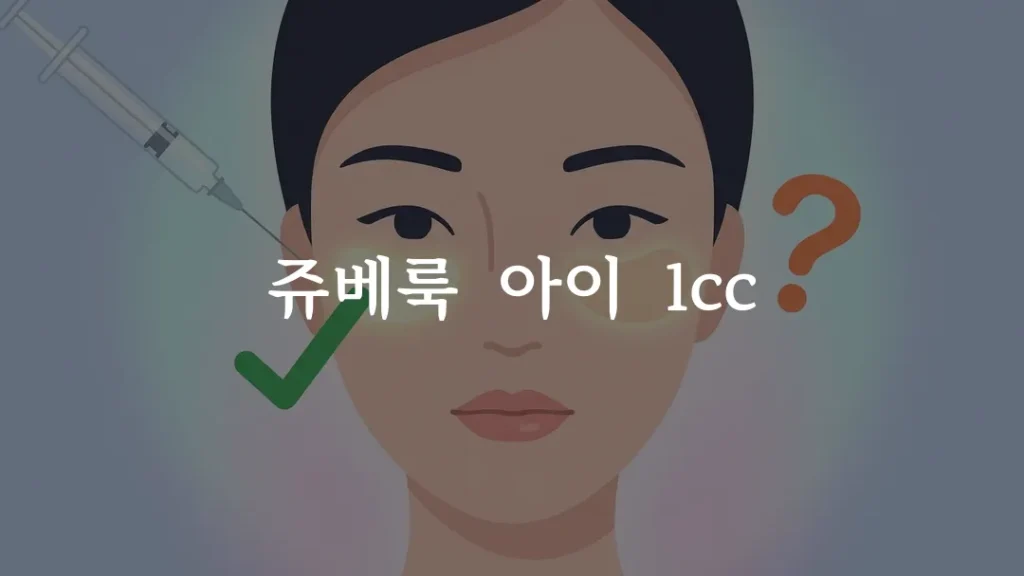 쥬베룩 아이 1cc 양쪽 눈밑 용량 비교 이미지
