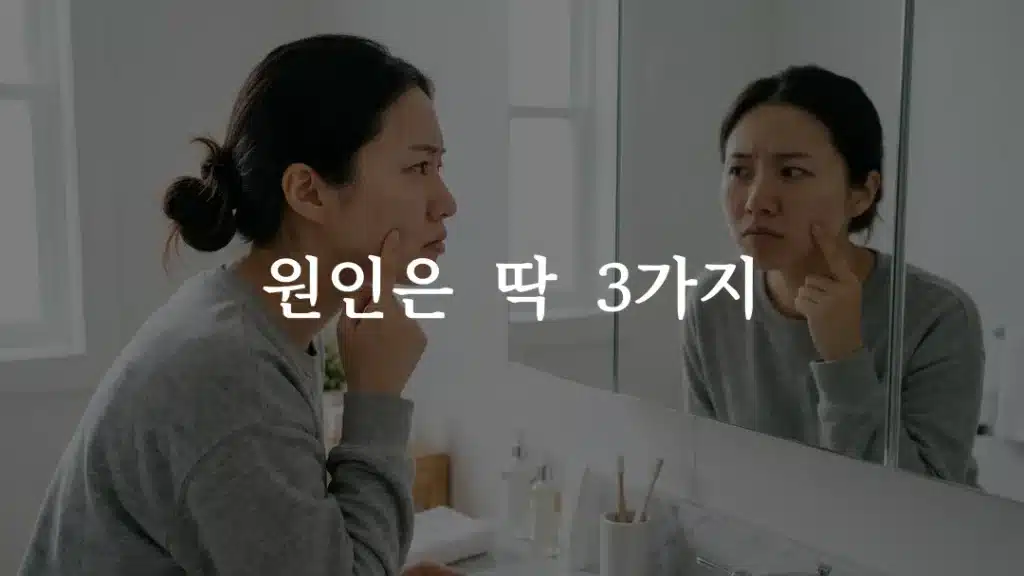 쥬베룩 3회 효과를 느끼지 못해 거울을 확인하는 한국인 여성