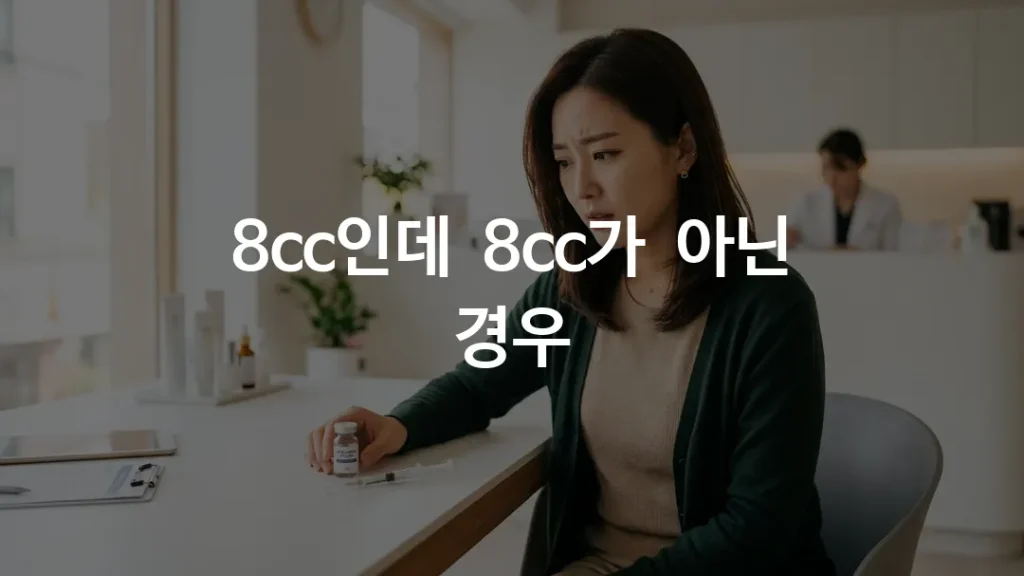 쥬베룩 1바이알 8cc 표기 확인하는 한국인 여성