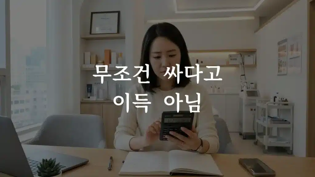 쥬베룩 3회 패키지 가격 비교하며 계산하는 모습
