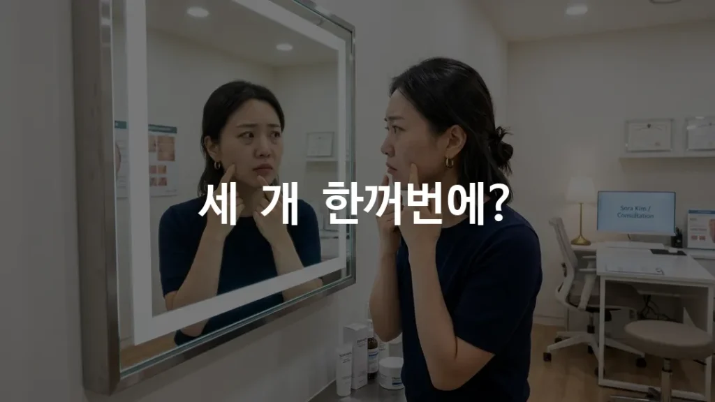 쥬베룩 30대 강남 시술 전 피부 고민하는 여성