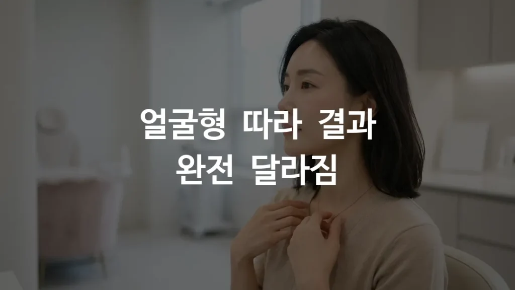 엠페이스 중안부 리프팅 후 볼처짐이 개선된 얼굴형 비교