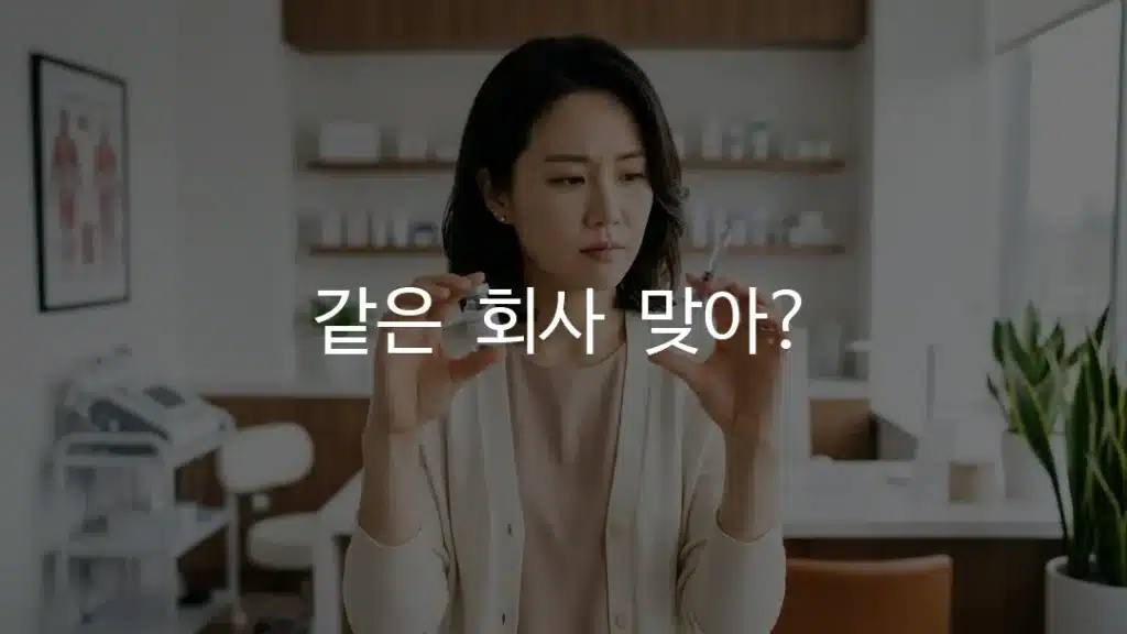 엑시온 엠페이스 차이를 비교하는 한국인 여성